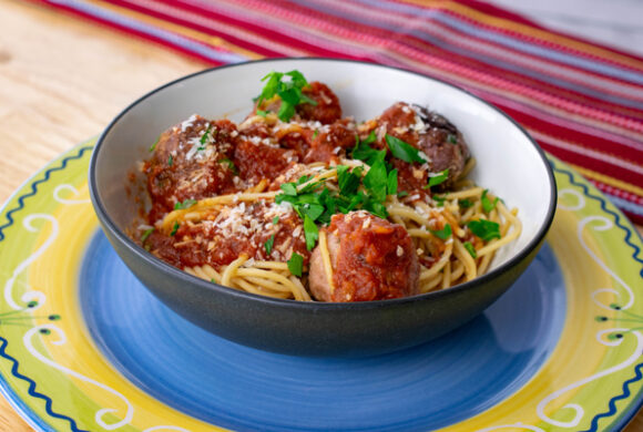 Turkey and Beef Meatballs with Whole-Wheat Spaghetti